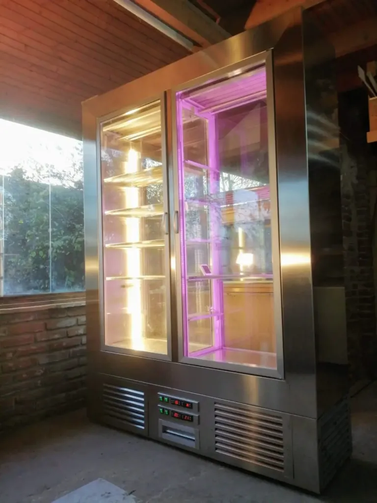 Armadio vetrina refrigerato verticale per stagionatura carne